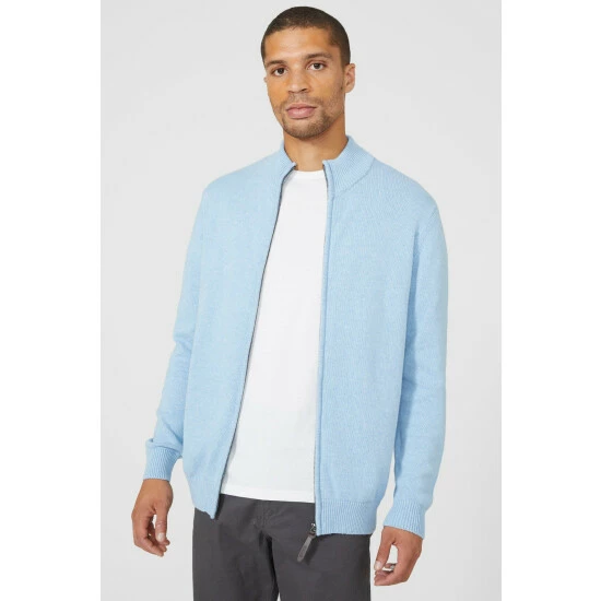 Maine Premium Pure Cotton Zip Thru Knit Jumper For Male 11 Maine Premium Pure Cotton Zip Thru Knit Jumper For Male - Image 9