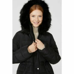 Maine Padded Longline Coat With Fur Trim Hood For Female -Maine New England Shop unnamed file 1992