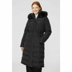 Maine Padded Longline Coat With Fur Trim Hood For Female -Maine New England Shop unnamed file 1995