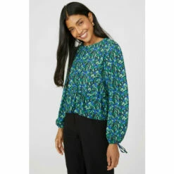 Maine Printed Blouse With Tie Detail For Female