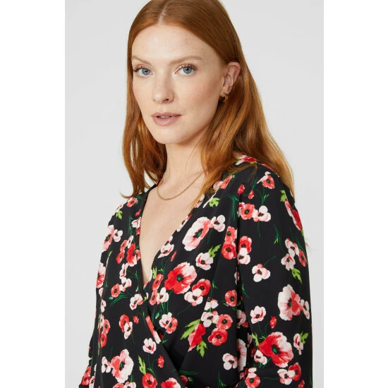 Maine Floral V Neck Blouse For Female 5 Maine Floral V Neck Blouse For Female - Image 3