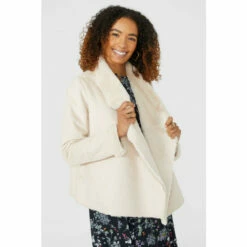 Maine Waterfall Jacket With Faux Fur Collar For Female -Maine New England Shop unnamed file 2030