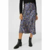 Maine Animal Printed Bias Cut Midi Skirt For Female