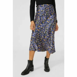 Maine Animal Printed Bias Cut Midi Skirt For Female