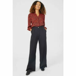 Maine Animal Print Frill Neck Blouse For Female -Maine New England Shop unnamed file 2055