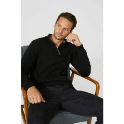 Maine Premium Pure Cotton Half Zip Funnel Jumper For Male -Maine New England Shop unnamed file 206