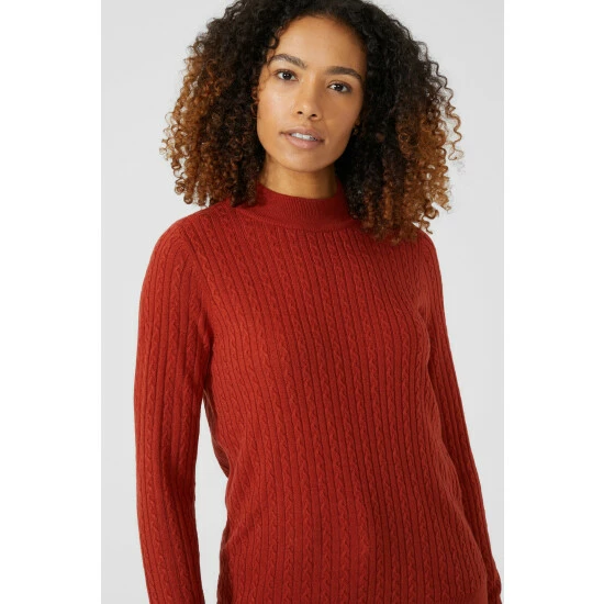 Maine Cable Stitch Turtle Neck Ultrasoft Jumper For Female 5 Maine Cable Stitch Turtle Neck Ultrasoft Jumper For Female - Image 3