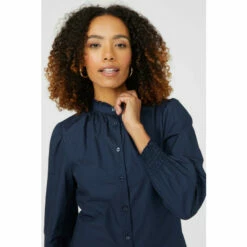 Maine Ruffle Neck Cotton Shirt For Female -Maine New England Shop unnamed file 2078