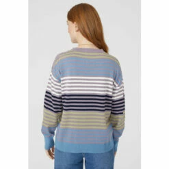 Maine Multi Stripe Cotton Crew Neck Jumper For Female -Maine New England Shop unnamed file 2086