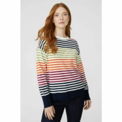Maine Multi Stripe Cotton Crew Neck Jumper For Female -Maine New England Shop unnamed file 2089