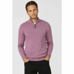 Maine Premium Pure Cotton Half Zip Funnel Jumper For Male -Maine New England Shop unnamed file 209