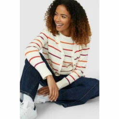 Maine Soft Stripe Cotton Crew Neck Jumper For Female -Maine New England Shop unnamed file 2101