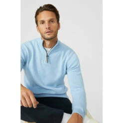 Maine Premium Pure Cotton Half Zip Funnel Jumper For Male -Maine New England Shop unnamed file 212