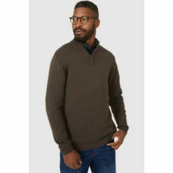 Maine Premium Pure Cotton Half Zip Funnel Jumper For Male -Maine New England Shop unnamed file 214