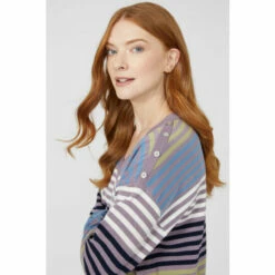 Maine Multi Stripe Cotton V Neck Jumper For Female -Maine New England Shop unnamed file 2147