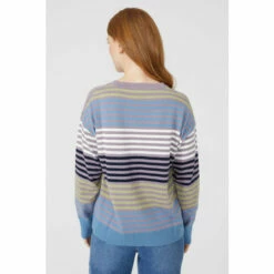 Maine Multi Stripe Cotton V Neck Jumper For Female -Maine New England Shop unnamed file 2148