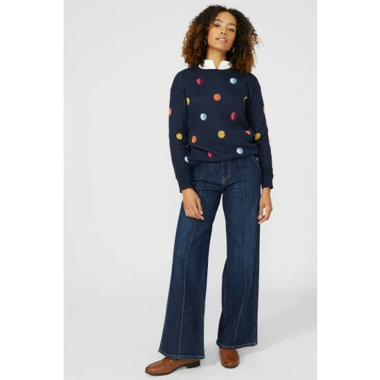 Maine Double Spot Intarsia Crew Neck Jumper For Female 7 Maine Double Spot Intarsia Crew Neck Jumper For Female - Image 5