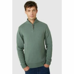 Maine Premium Pure Cotton Half Zip Funnel Jumper For Male -Maine New England Shop unnamed file 223