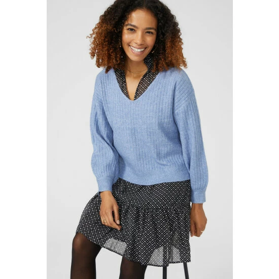 Maine Soft Rib Stitch V Neck Jumper For Female 7 Maine Soft Rib Stitch V Neck Jumper For Female - Image 5