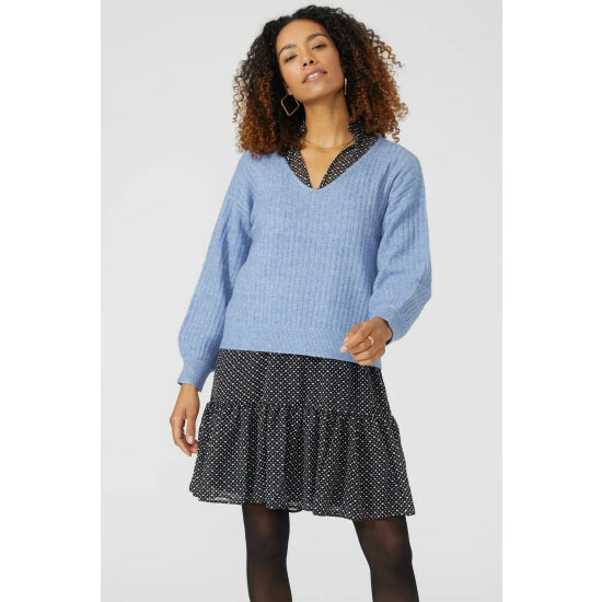 Maine Soft Rib Stitch V Neck Jumper For Female 8 Maine Soft Rib Stitch V Neck Jumper For Female - Image 6