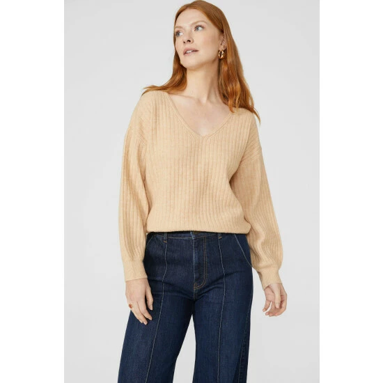 Maine Soft Rib Stitch V Neck Jumper For Female 9 Maine Soft Rib Stitch V Neck Jumper For Female - Image 7