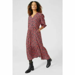 Maine Button Front Tiered Printed Dress For Female -Maine New England Shop unnamed file 2253