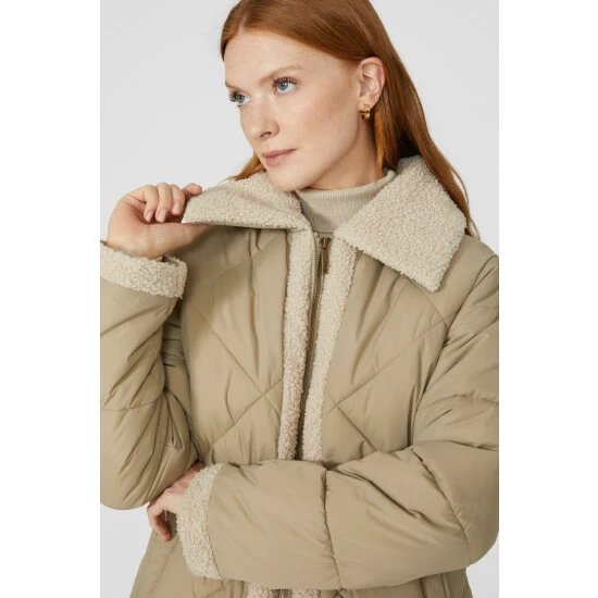 Maine Quilted Padded Borg Collar Jacket For Female 5 Maine Quilted Padded Borg Collar Jacket For Female - Image 3