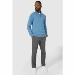 Maine Premium Pure Cotton Half Zip Funnel Jumper For Male -Maine New England Shop unnamed file 231