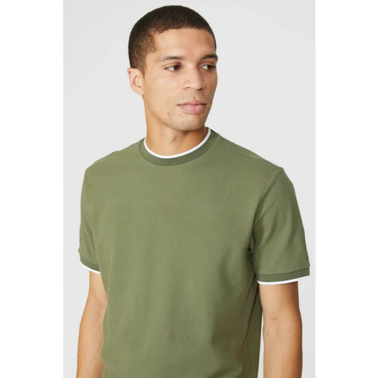 Maine Tipped Pique T-shirt For Male 4 Maine Tipped Pique T-shirt For Male - Image 2