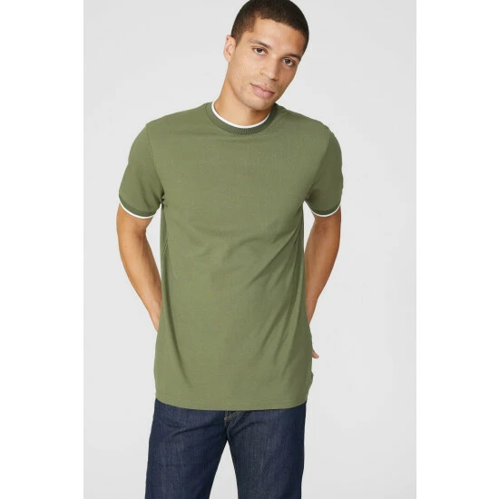 Maine Tipped Pique T-shirt For Male 7 Maine Tipped Pique T-shirt For Male - Image 5