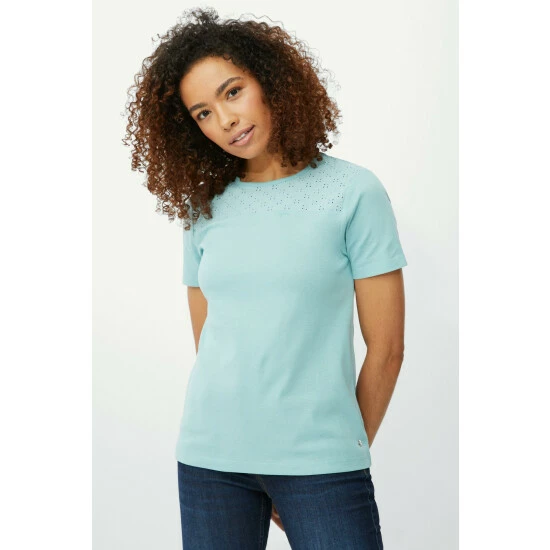 Maine Broderie Yoke Scoop Neck T-shirt For Female 8 Maine Broderie Yoke Scoop Neck T-shirt For Female - Image 6