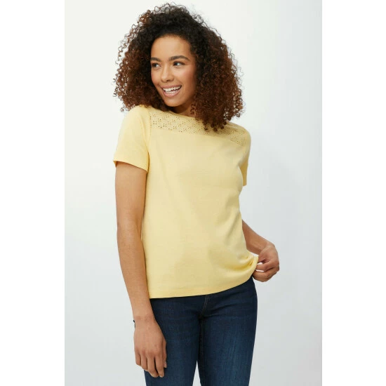 Maine Broderie Yoke Scoop Neck T-shirt For Female 13 Maine Broderie Yoke Scoop Neck T-shirt For Female - Image 11