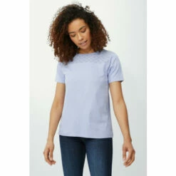 Maine Broderie Yoke Scoop Neck T-shirt For Female -Maine New England Shop unnamed file 2416