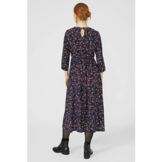 Maine Floral Printed V Neck Dress For Female 6 Maine Floral Printed V Neck Dress For Female - Image 4