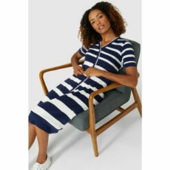Maine Striped Button Through Knitted Dress For Female -Maine New England Shop unnamed file 2430