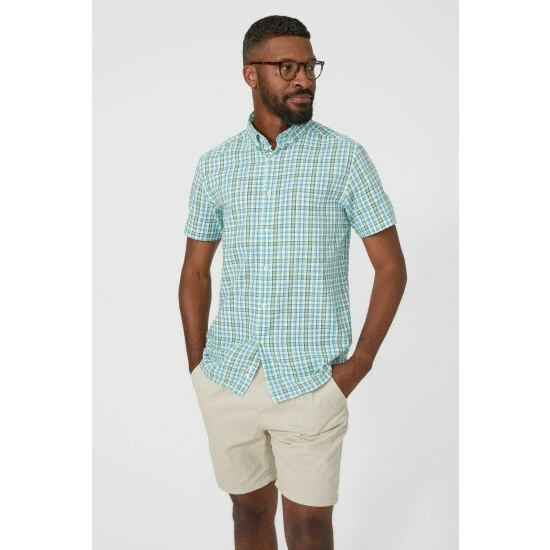 Maine Textured Check Shirt For Male 9 Maine Textured Check Shirt For Male - Image 7