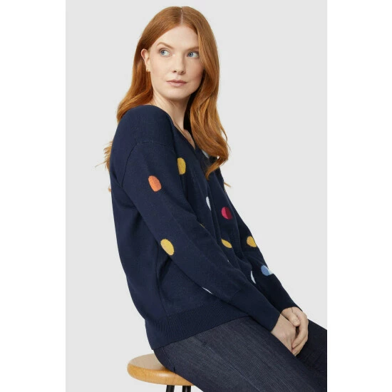 Maine Double Spot Intarsia V Neck Jumper For Female 7 Maine Double Spot Intarsia V Neck Jumper For Female - Image 5