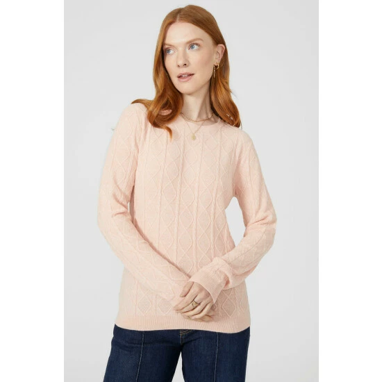 Maine (Me) Diamond Cable Crew Neck Ultrasoft Jumper For Female 3 Maine (Me) Diamond Cable Crew Neck Ultrasoft Jumper For Female