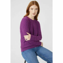 Maine Diamond Cable Crew Neck Ultrasoft Jumper For Female -Maine New England Shop unnamed file 2566