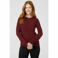 Maine Diamond Cable Crew Neck Ultrasoft Jumper For Female -Maine New England Shop unnamed file 2569