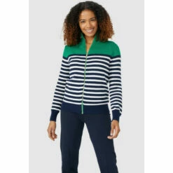 Maine New England Shop 23 Maine (Me) Colour Block Cotton Zip Through Cardigan For Female