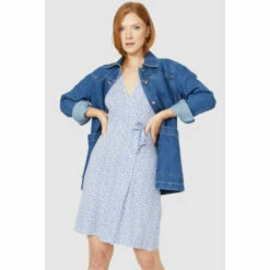 Maine Ditsy Print Mock Wrap Jersey Dress For Female -Maine New England Shop unnamed file 2608