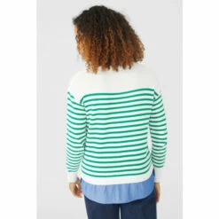 Maine Mock Chambray Shirt Plain Yoke Striped Jumper For Female -Maine New England Shop unnamed file 2629