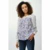 Maine Flower Mix & Match Print Scoop Neck Top For Female