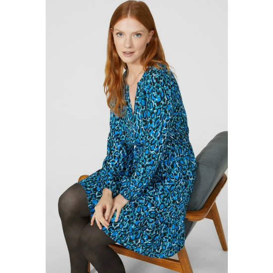 Maine Animal Print Frill Detail Mini Dress For Female 7 Maine Animal Print Frill Detail Mini Dress For Female - Image 5