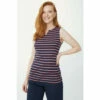 Maine Sleeveless Breton Stripe Notch Neck Top For Female -Maine New England Shop unnamed file 2736
