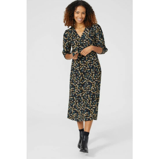 Maine Floral Printed Tie Front Dress For Female 8 Maine Floral Printed Tie Front Dress For Female - Image 6