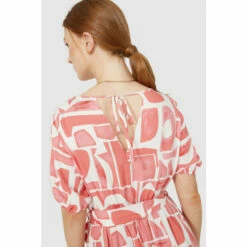 Maine Puff Sleeve Abstract Shapes Print Tea Dress For Female -Maine New England Shop unnamed file 2780