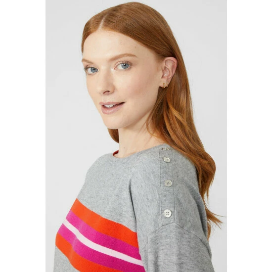 Maine Placement Stripe Crew Neck Jumper For Female 5 Maine Placement Stripe Crew Neck Jumper For Female - Image 3