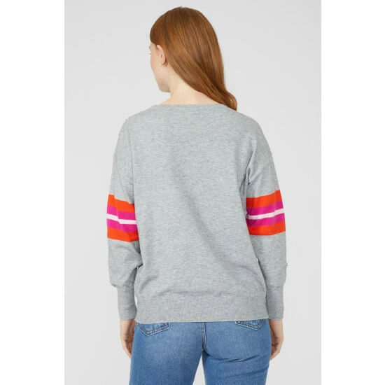 Maine Placement Stripe Crew Neck Jumper For Female 6 Maine Placement Stripe Crew Neck Jumper For Female - Image 4